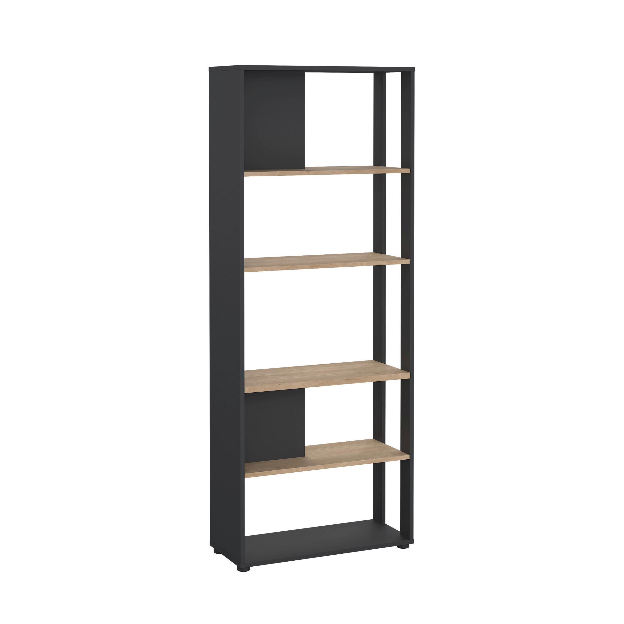 REGAL  79,6/204,7/34,3 cm Grau, Eichefarben  - Eichefarben/Grau, MODERN, Holzwerkstoff (79,6/204,7/34,3cm) - MID.YOU