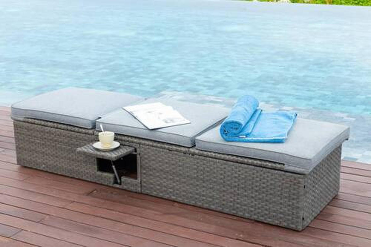 SONNENLIEGE 196.5/33.5/87.5/61 cm  - Grau, MODERN, Kunststoff/Textil (196.5/33.5/87.5/61cm) - Ambia Garden