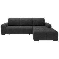 ECKSOFA in Mikrofaser Schwarz  - Schwarz, Modern, Textil/Metall (185/292cm) - Livetastic