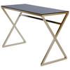 SCHREIBTISCH 110/50/72 cm  in Goldfarben, Schwarz  - Goldfarben/Schwarz, Modern, Glas/Metall (110/50/72cm) - Livetastic