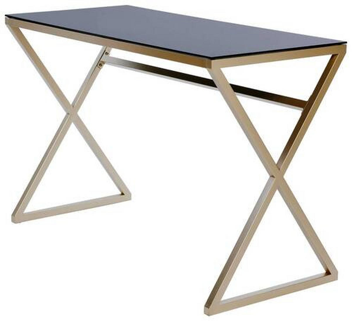SCHREIBTISCH 110/50/72 cm  in Goldfarben, Schwarz  - Goldfarben/Schwarz, Modern, Glas/Metall (110/50/72cm) - Livetastic