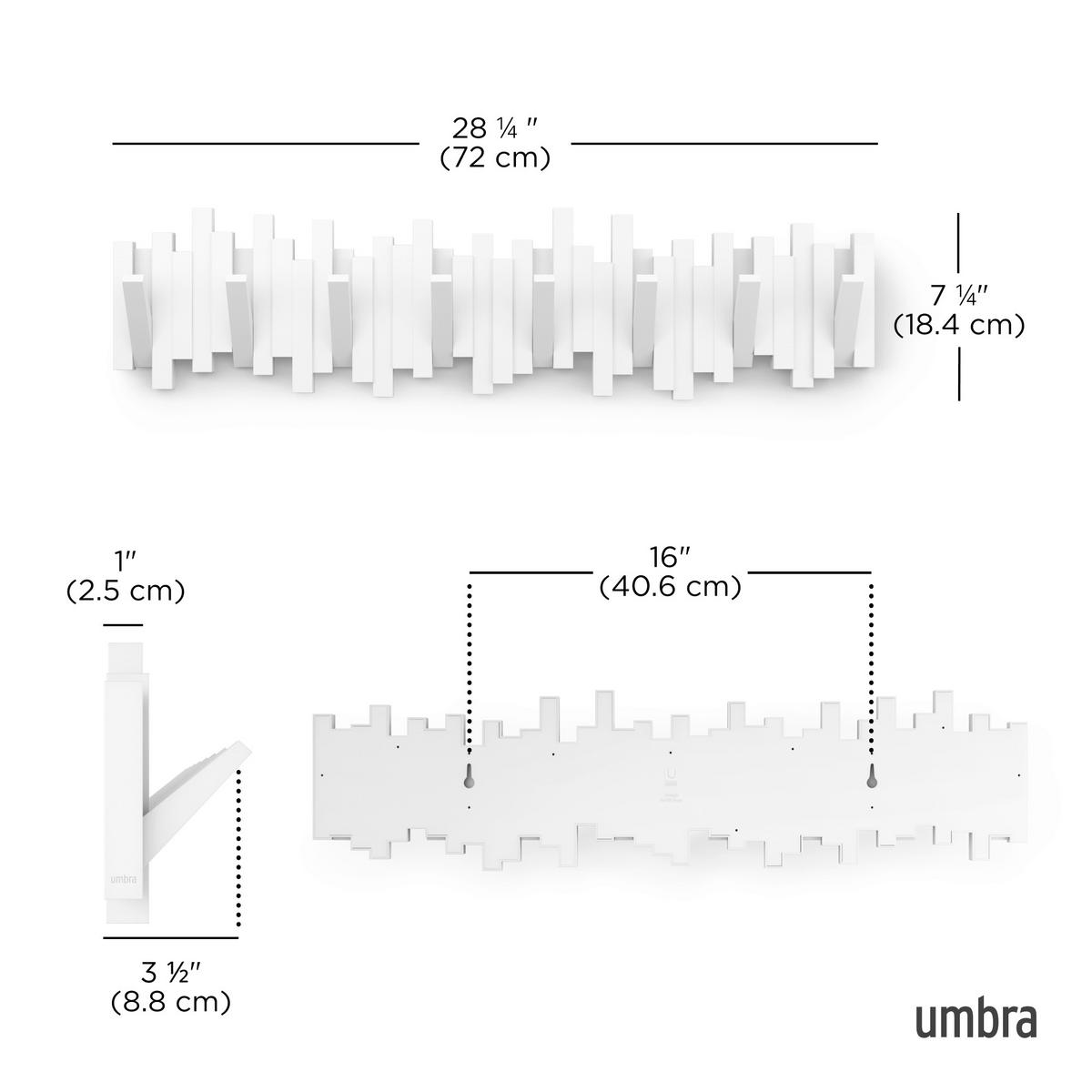 KUKA ZA ODEĆU  bela  plastika  - bela, Osnovno, plastika (72/3/18cm) - Umbra