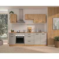 KÜCHENLEERBLOCK   in Beige, Beigebraun  - Beige/Beigebraun, Trend, Holzwerkstoff/Metall (240/211/60cm) - MID.YOU