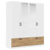 KLEIDERSCHRANK in Weiss, Eiche Artisan  - Weiss/Eiche Artisan, Basics, Holzwerkstoff/Metall (181/210/54cm) - Boxxx