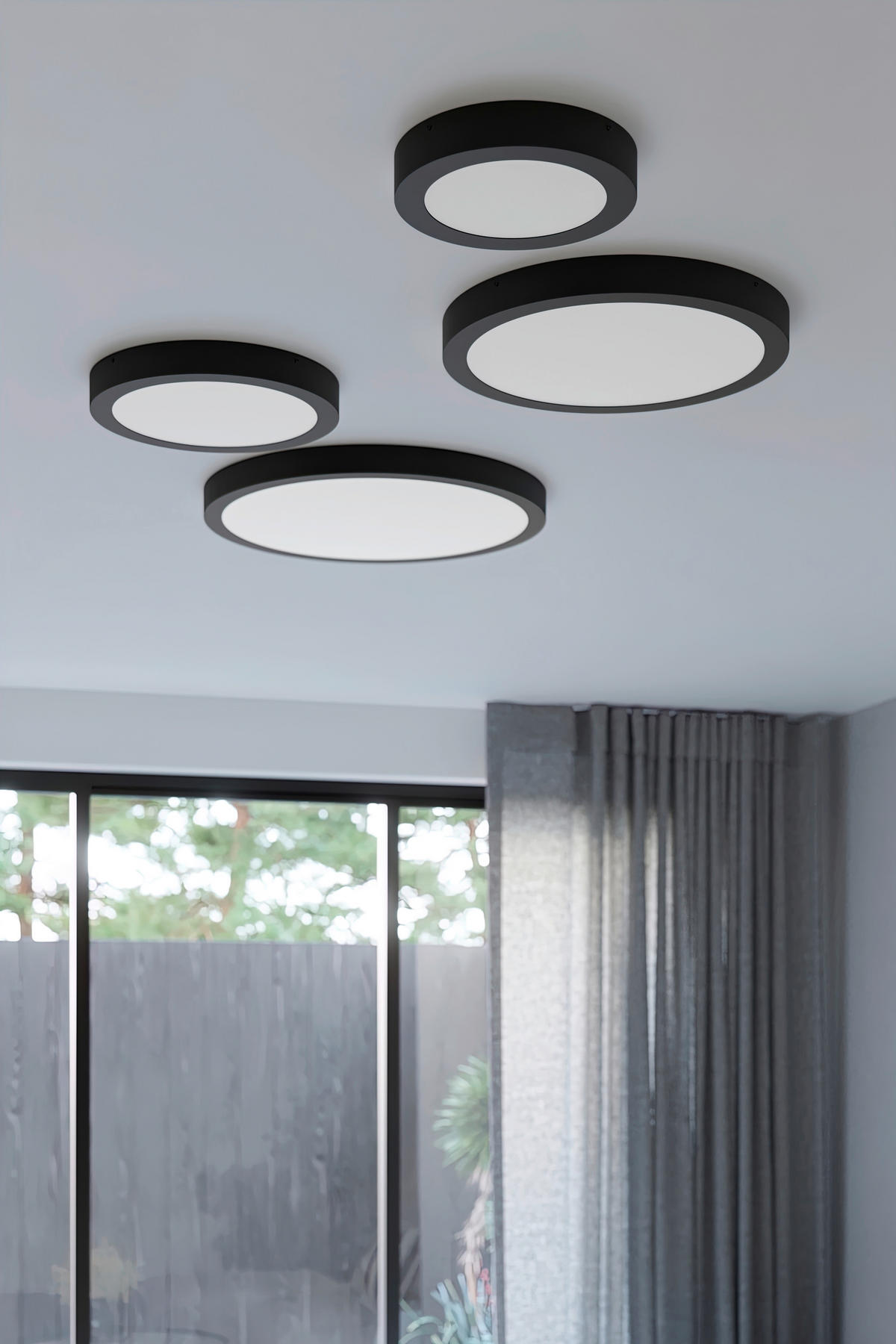 LED-DECKENLEUCHTE Onyx 50/50/6 cm  - Schwarz, Design, Metall (50/50/6cm)