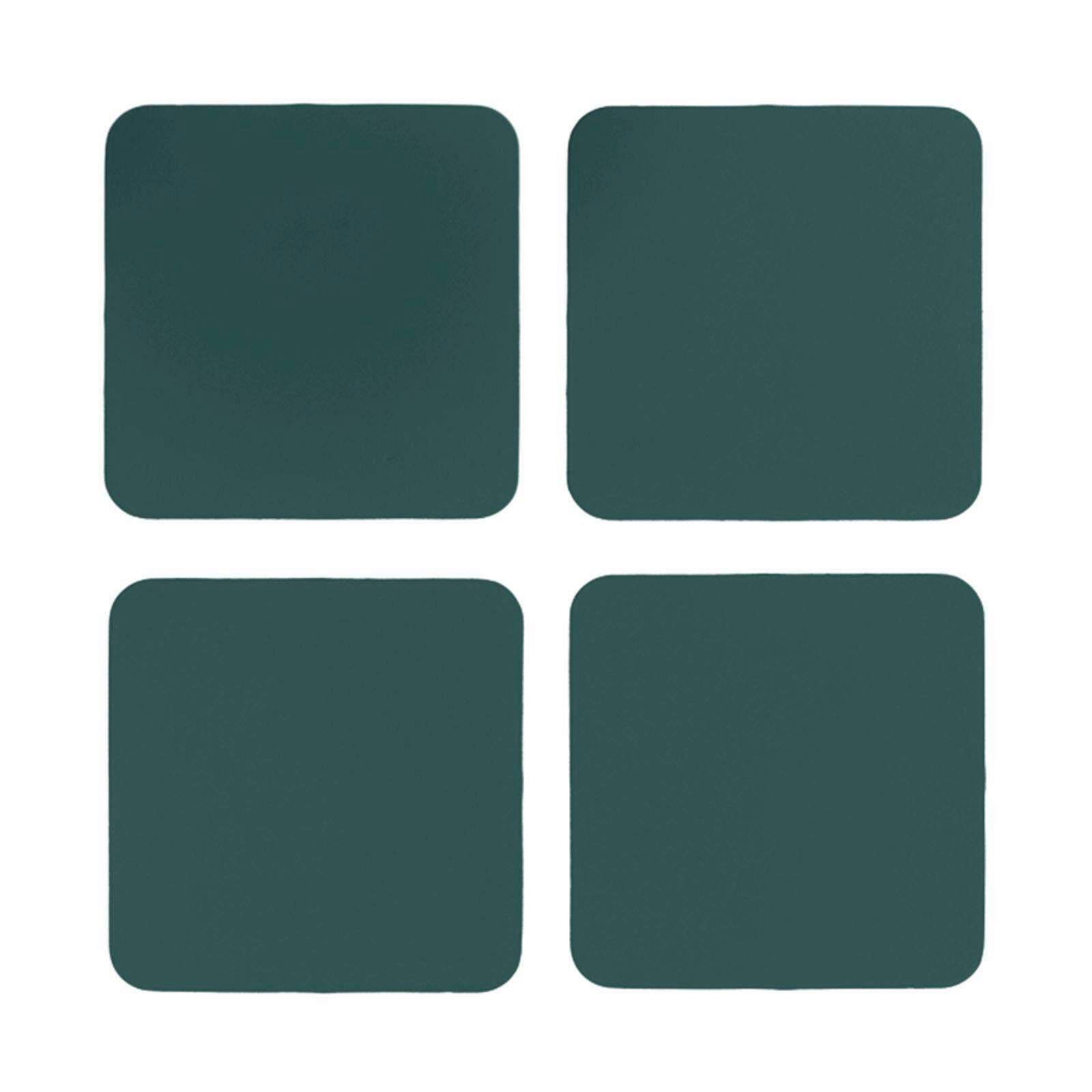 GLASUNTERSETZER  - Waldgrün, Basics, Leder (10/10/0.2cm)