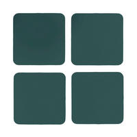 GLASUNTERSETZER  - Waldgrün, Basics, Leder (10/10/0.2cm)