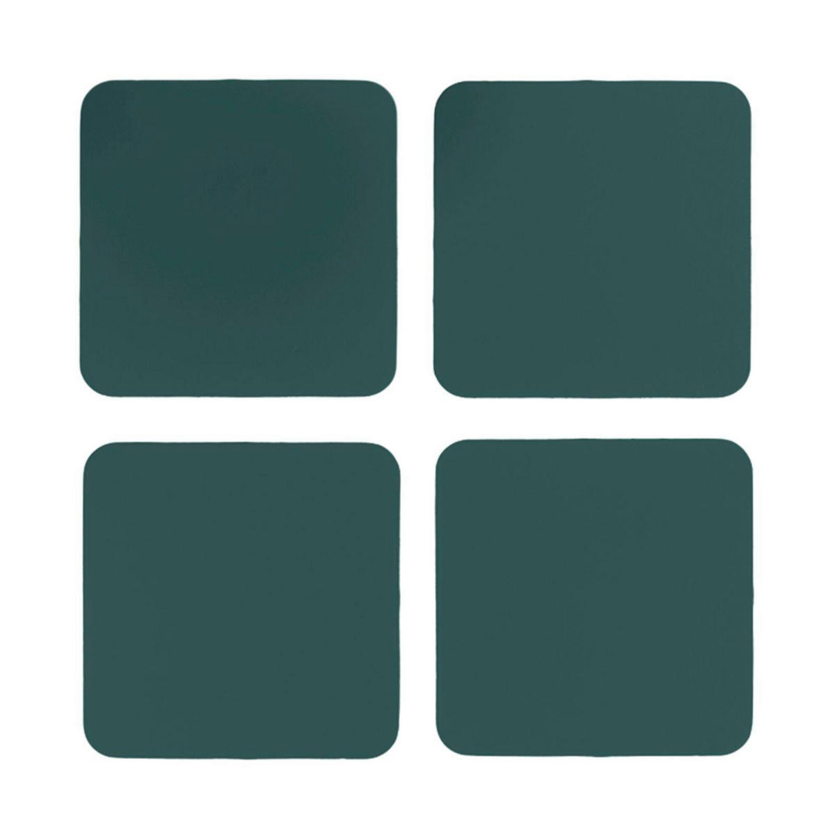 GLASUNTERSETZER  - Waldgrün, Basics, Leder (10/10/0.2cm)