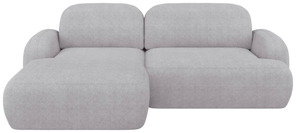 ECKSOFA Sevilla Plus in Bouclé Hellgrau  275/175 cm  - Hellgrau/Schwarz, Design, Kunststoff/Textil (275/175cm) - MID.YOU