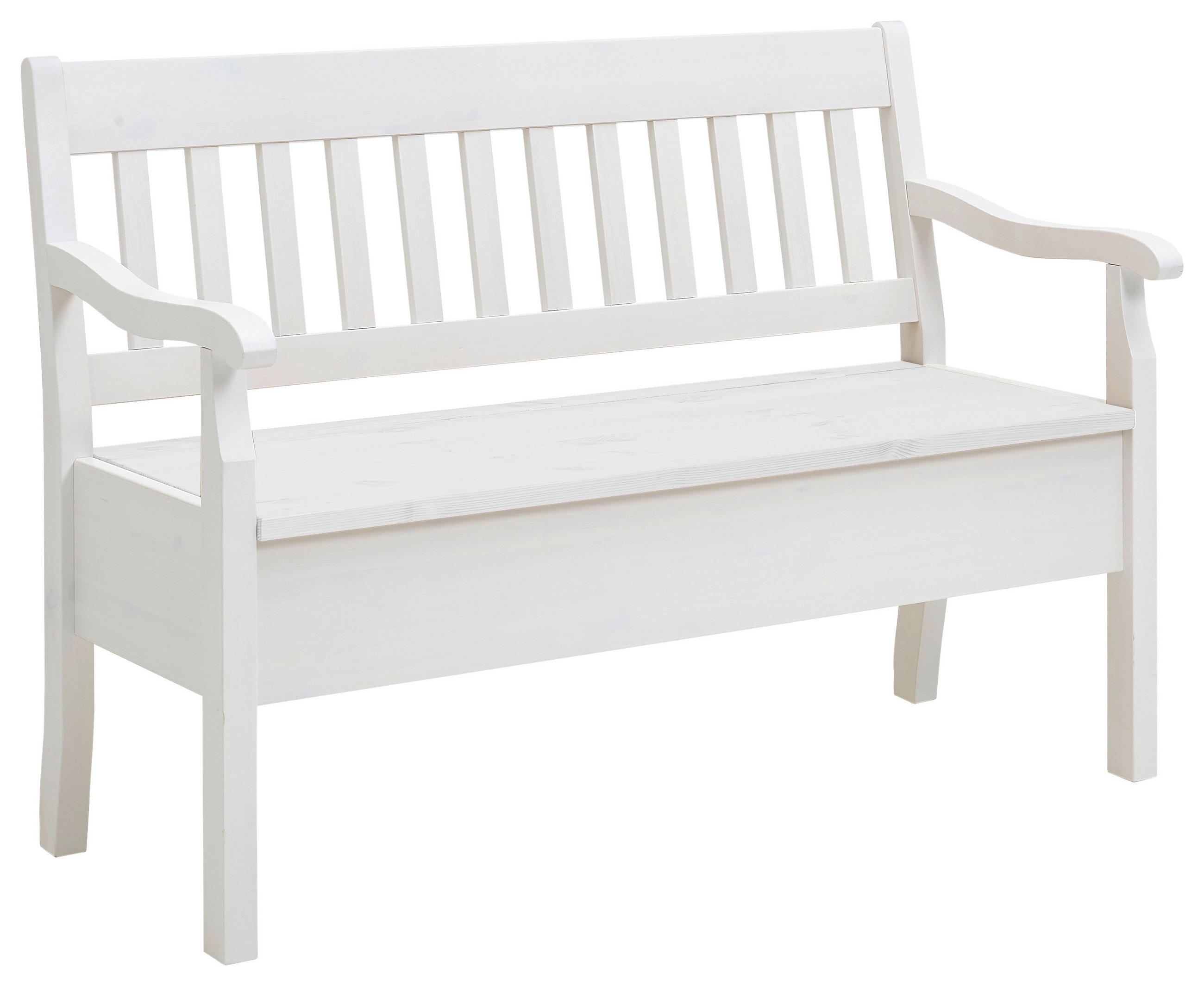 SITZBANK 130/93/58 cm Weiß Kiefer massiv - Weiß, ROMANTIK / LANDHAUS, Holz (130/93/58cm) - Boxxx