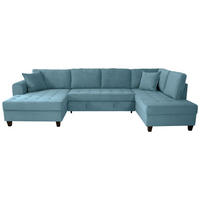 WOHNLANDSCHAFT MORITZ Hellblau Cord  - Hellblau, Trend, Textil (155/324/178cm) - P & B