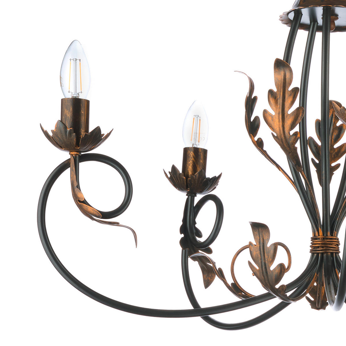 KRONLEUCHTER 4691 GRETEL 65/65/110 cm   - Bronzefarben, KONVENTIONELL, Metall (65/65/110cm)