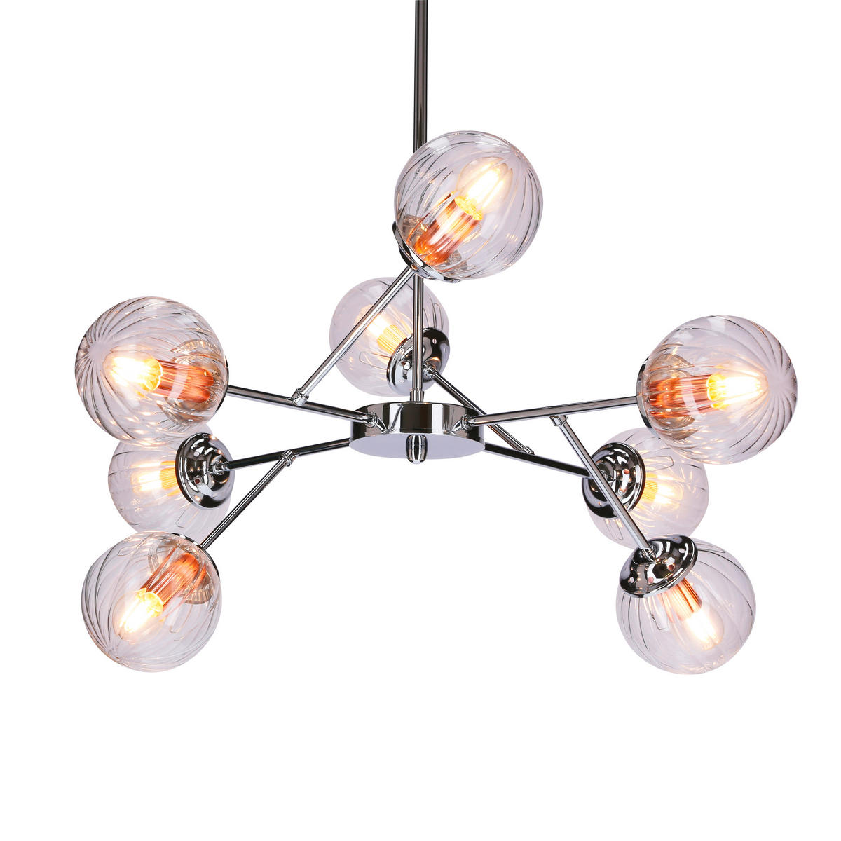 PENDELLEUCHTE 75/70 cm  - Chromfarben, Design, Metall (75/70cm)