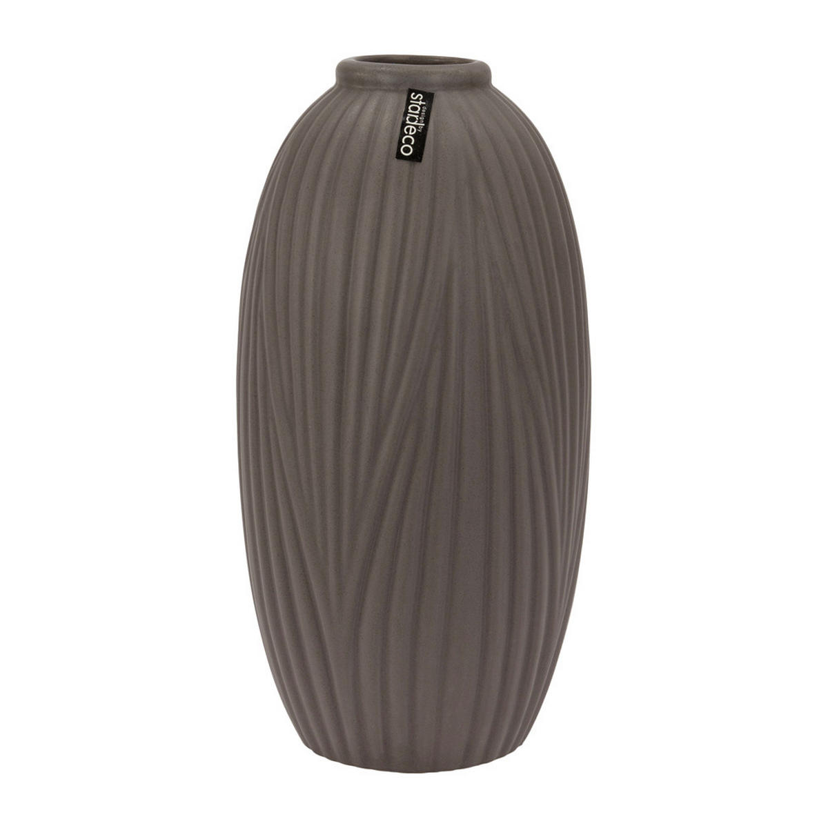 VÁZA, keramika, 33 cm - šedá, Basics, keramika (17/33/17cm)