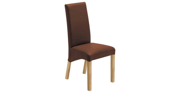 STUHL Lederlook Eichefarben, Kastanienfarben - Kastanienfarben/Eichefarben, KONVENTIONELL, Holz/Textil (47/102/57cm) - Carryhome