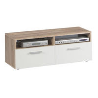TV-ELEMENT bela, hrast sonoma  - srebrne barve/bela, Design, umetna masa/leseni material (95/35/36cm) - Boxxx