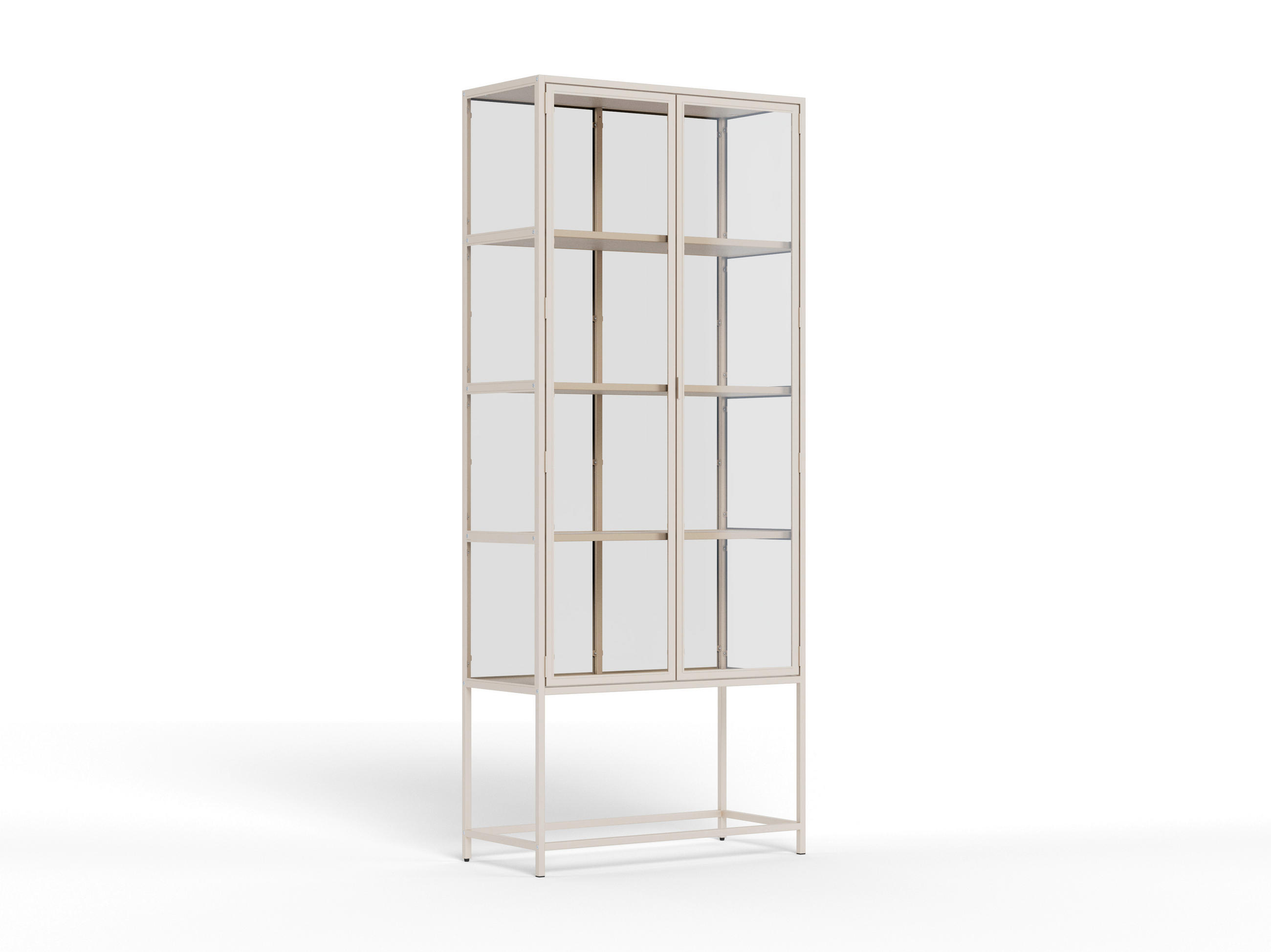 VITRINE SEAFORD in Grau  - Klar/Grau, Design, Glas/Holzwerkstoff (77/185,6/35cm) - MID.YOU