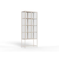 VITRINE SEAFORD in Grau  - Klar/Grau, Design, Glas/Holzwerkstoff (77/185,6/35cm) - MID.YOU
