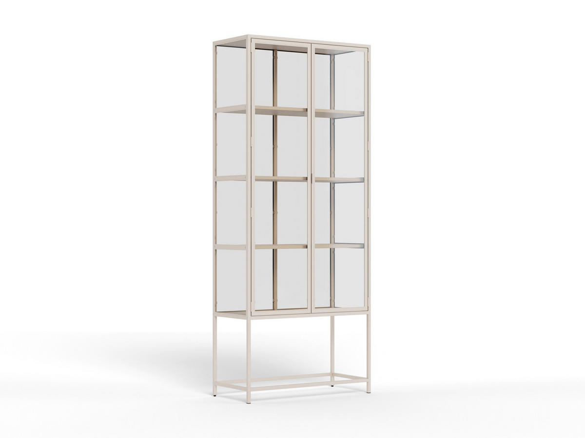 VITRINE SEAFORD in Grau  - Klar/Grau, Design, Glas/Holzwerkstoff (77/185,6/35cm) - MID.YOU