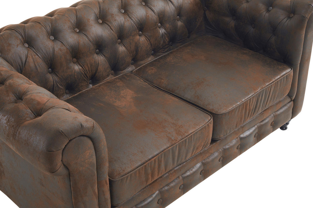 CHESTERFIELD-KANAPÉ fa, textil fekete, barna  - barna/fekete, Trend, textil/fa (165/73/87cm) - Xora