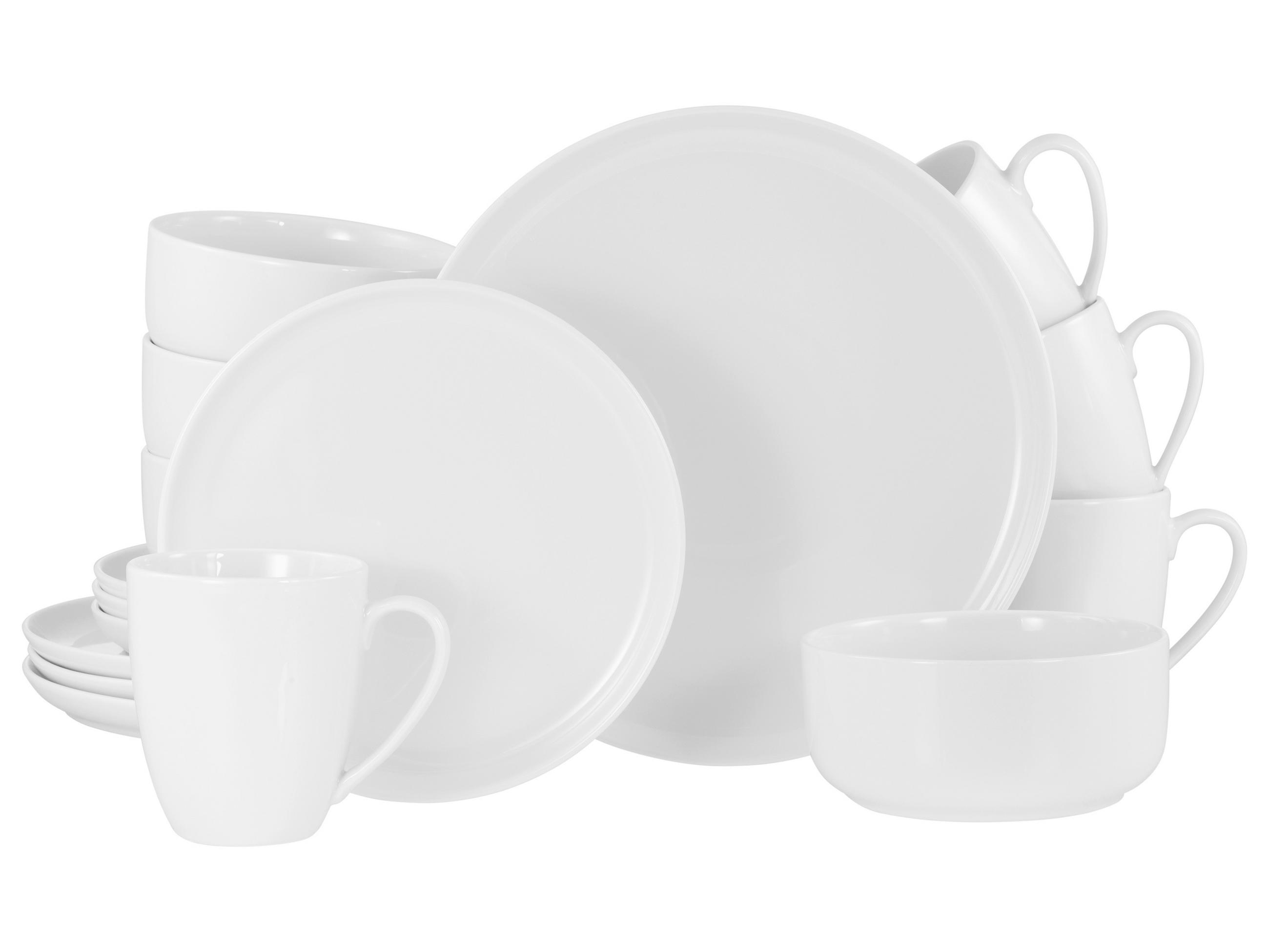 KOMPLETT SERVIS Scandi Weiss 16 delar  - vit, Basics, keramik - Creatable