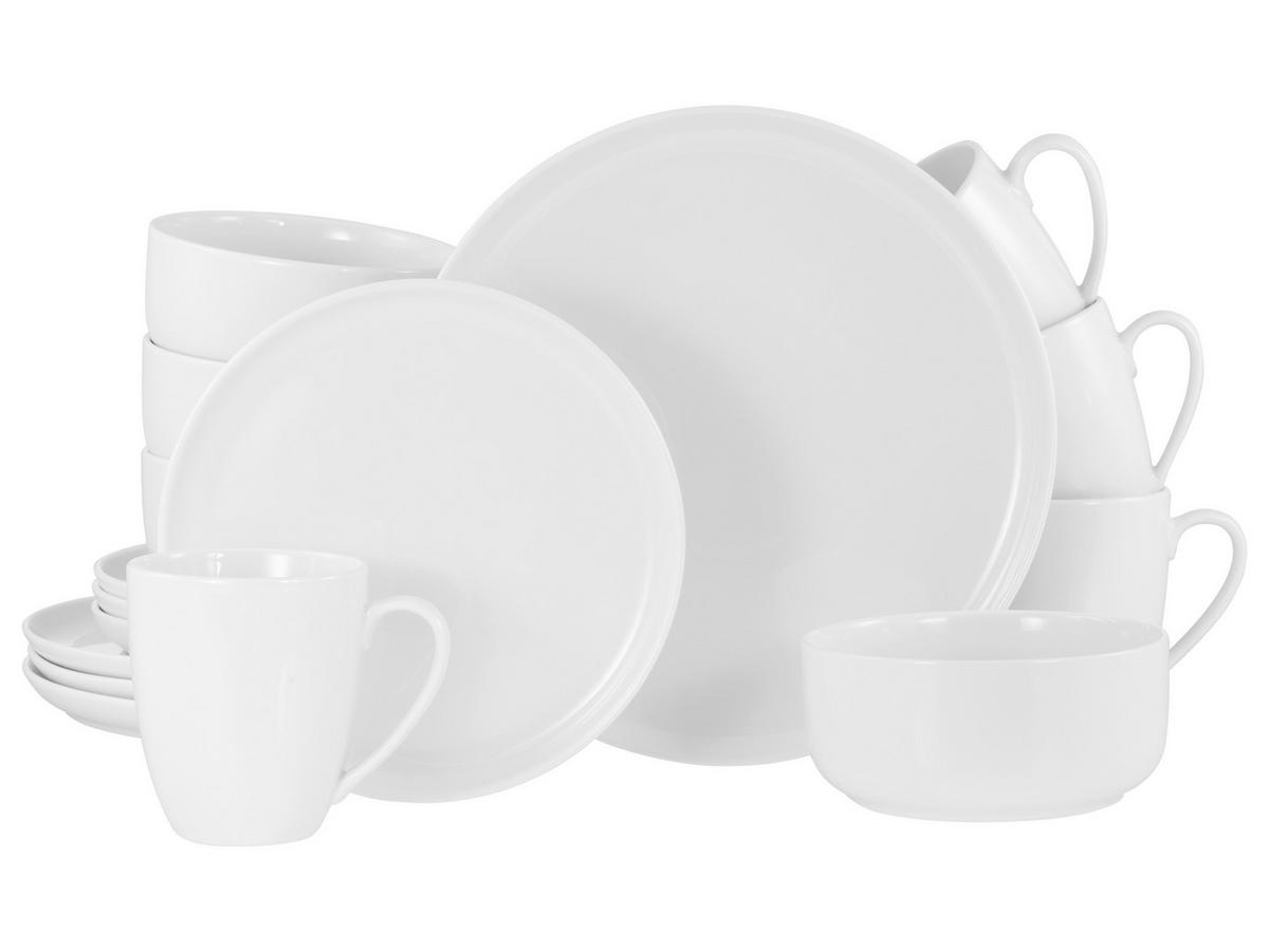 KOMPLETT SERVIS Scandi Weiss 16 delar  - vit, Basics, keramik - Creatable