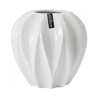 VÁZA, keramika, 18 cm - vysoce lesklá bílá, Basics, keramika (18/18cm)