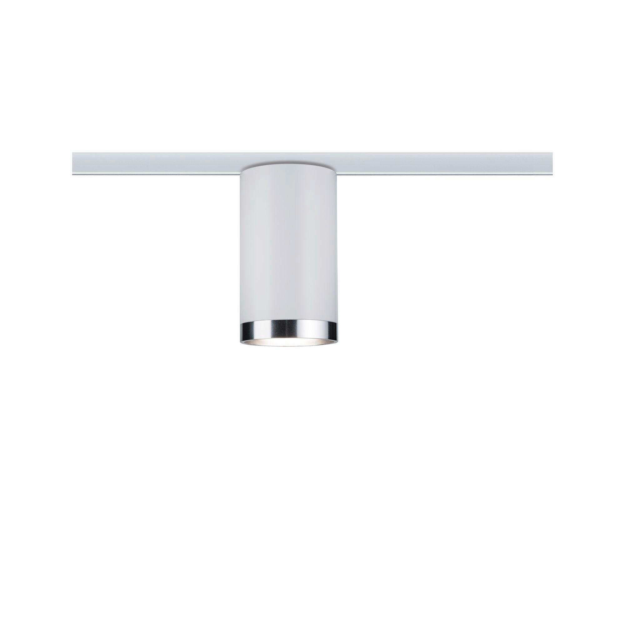 SCHIENENSYSTEM-STRAHLER - Chromfarben/Weiß, Basics, Kunststoff/Metall (6,5/12,8cm) - Paulmann