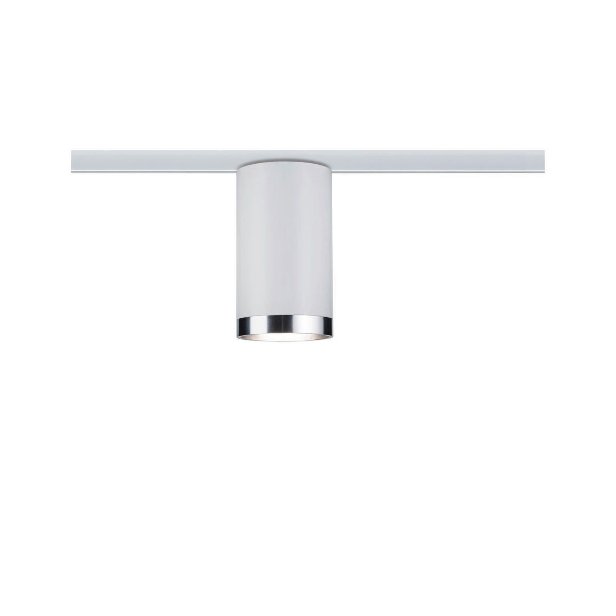 SCHIENENSYSTEM-STRAHLER - Chromfarben/Weiß, Basics, Kunststoff/Metall (6,5/12,8cm) - Paulmann