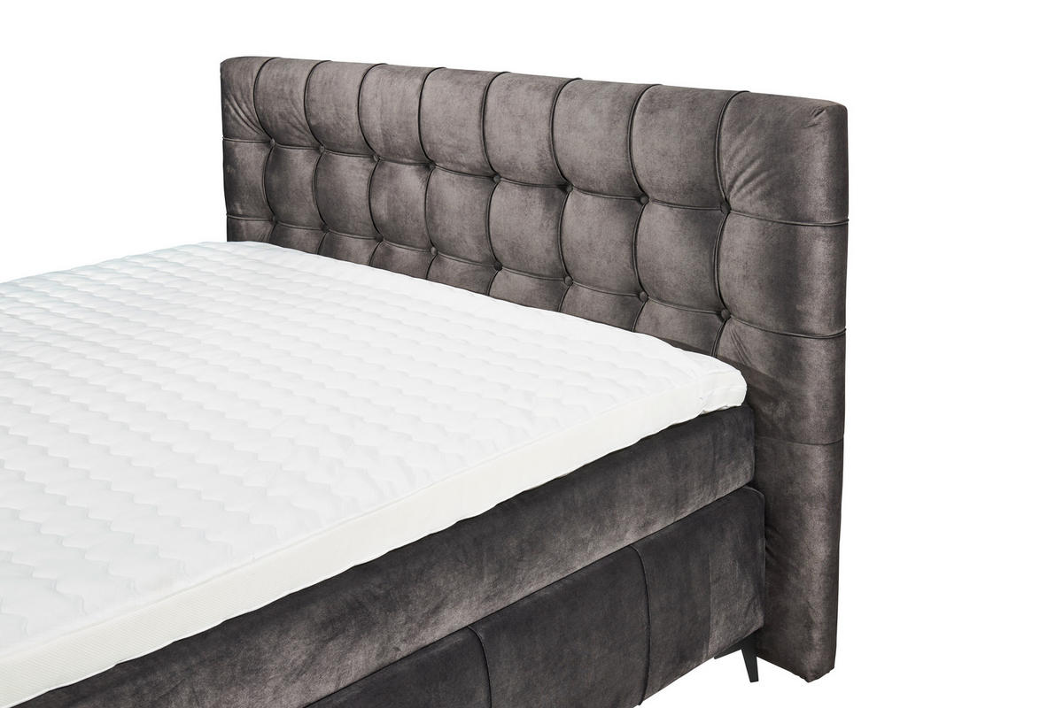 BOXSPRINGBETT 180/200 cm  in Dunkelbraun  - Dunkelbraun/Schwarz, KONVENTIONELL, Kunststoff/Textil (180/200cm) - Modante