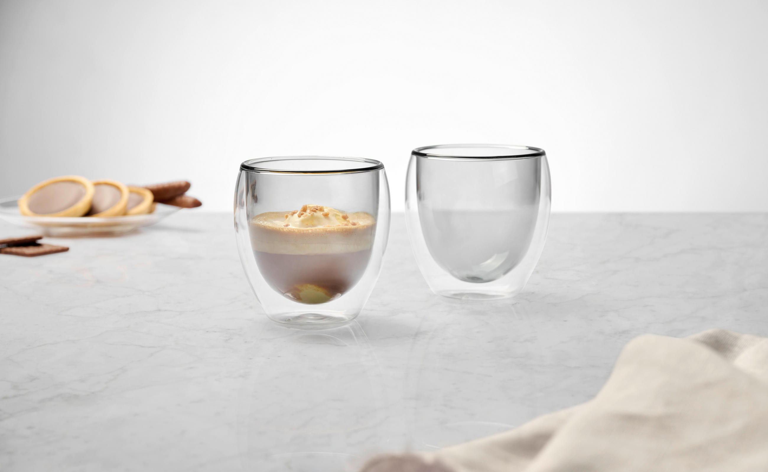 KAFFEEGLAS - Grau, KONVENTIONELL, Glas (8,8/8,9cm) - Novel