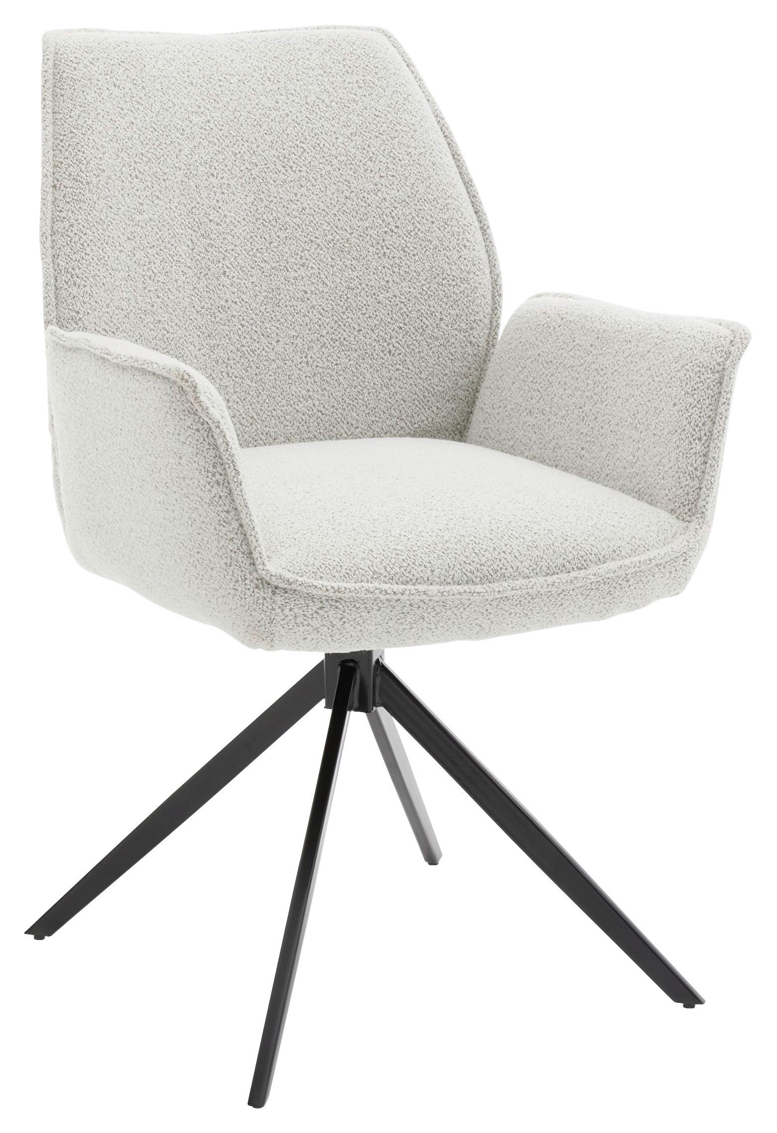 ARMLEHNSTUHL  in Bouclé  - Beige/Schwarz, Design, Textil/Metall (63/91/65cm) - Musterring