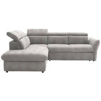 ECKSOFA in Mikrofaser Hellgrau  224/254 cm  - Hellgrau/Schwarz, Design, Kunststoff/Textil (224/254cm) - Stylife