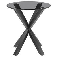 BEISTELLTISCH 50/50/55 cm Grau, Schwarz rund  - Schwarz/Grau, Design, Glas/Metall (50/50/55cm) - Xora