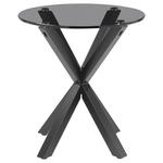 BEISTELLTISCH 50/50/55 cm Grau, Schwarz rund  - Schwarz/Grau, Design, Glas/Metall (50/50/55cm) - Xora