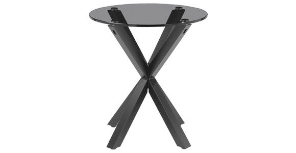BEISTELLTISCH 50/50/55 cm Grau, Schwarz rund  - Schwarz/Grau, Design, Glas/Metall (50/50/55cm) - Xora