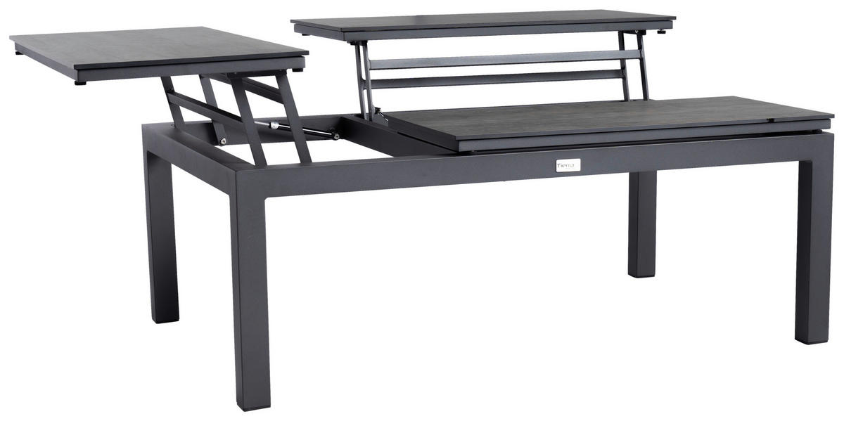 LOUNGETISCH  - Anthrazit, Basics, Kunststoff/Metall (120/79/42-62cm) - Tierra Outdoor