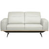 2-SITZER-SOFA in Echtleder Weiss  - Weiss/Schwarz, Design, Leder/Holz (174/76-97/102cm) - Novel