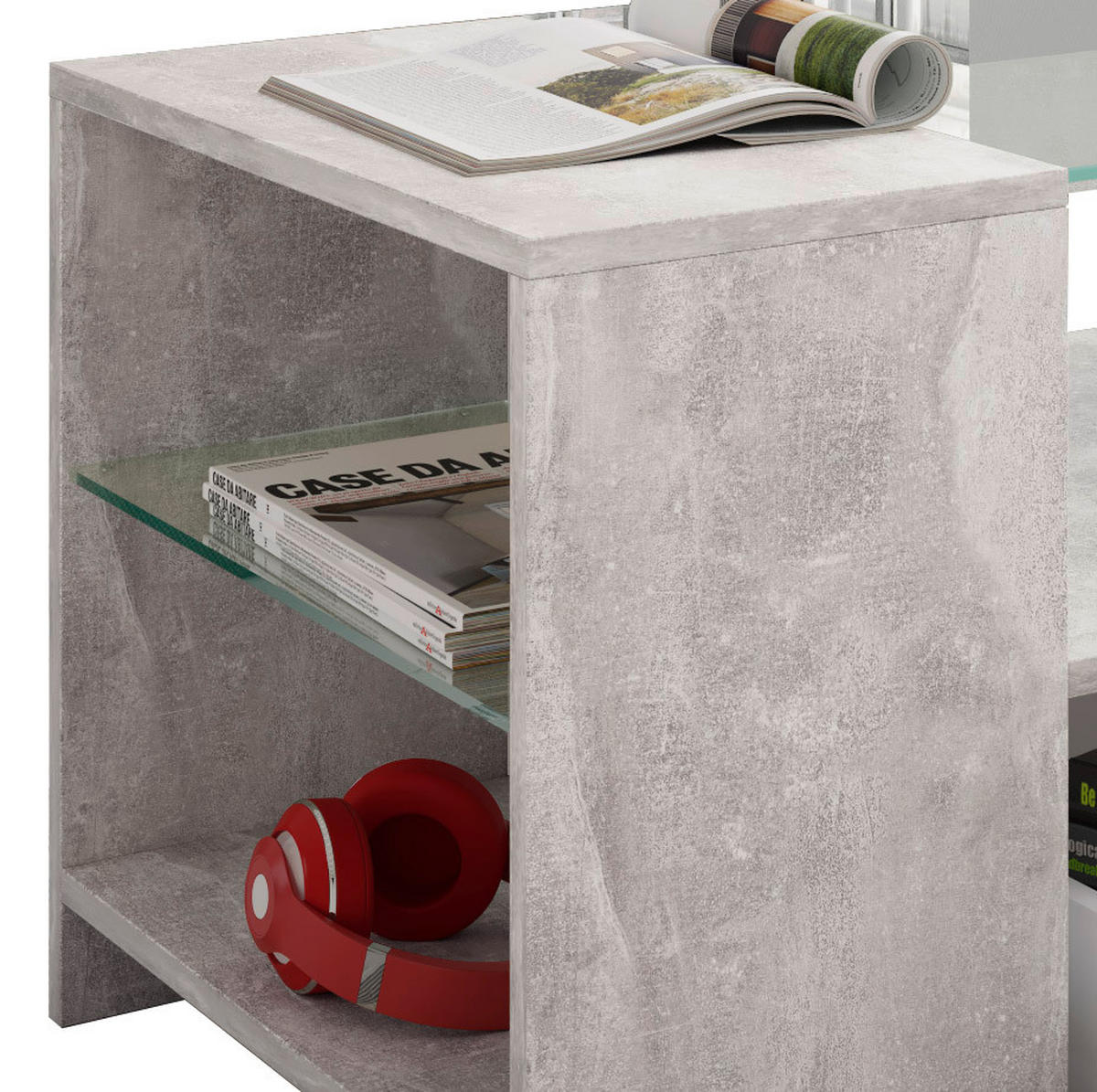 COUCHTISCH Sicherheitsglas, ESG 50/100/45 cm rechteckig Grau  - Grau, Basics, Glas/Holzwerkstoff (50/100/45cm) - MID.YOU