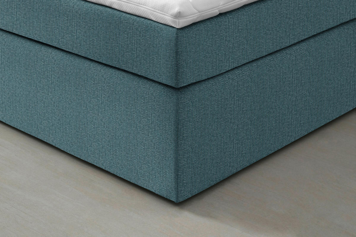 BOXSPRINGBETT 140/200 cm  in Petrol  - Petrol/Schwarz, Konventionell, Kunststoff/Textil (140/200cm) - Moderano