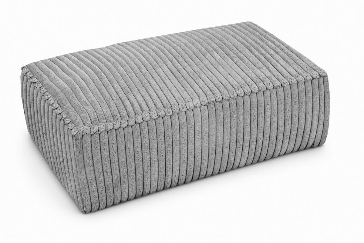 HOCKER in Textil, Holzwerkstoff Grau  - Schwarz/Grau, KONVENTIONELL, Holzwerkstoff/Kunststoff (105/43/65cm) - Livetastic