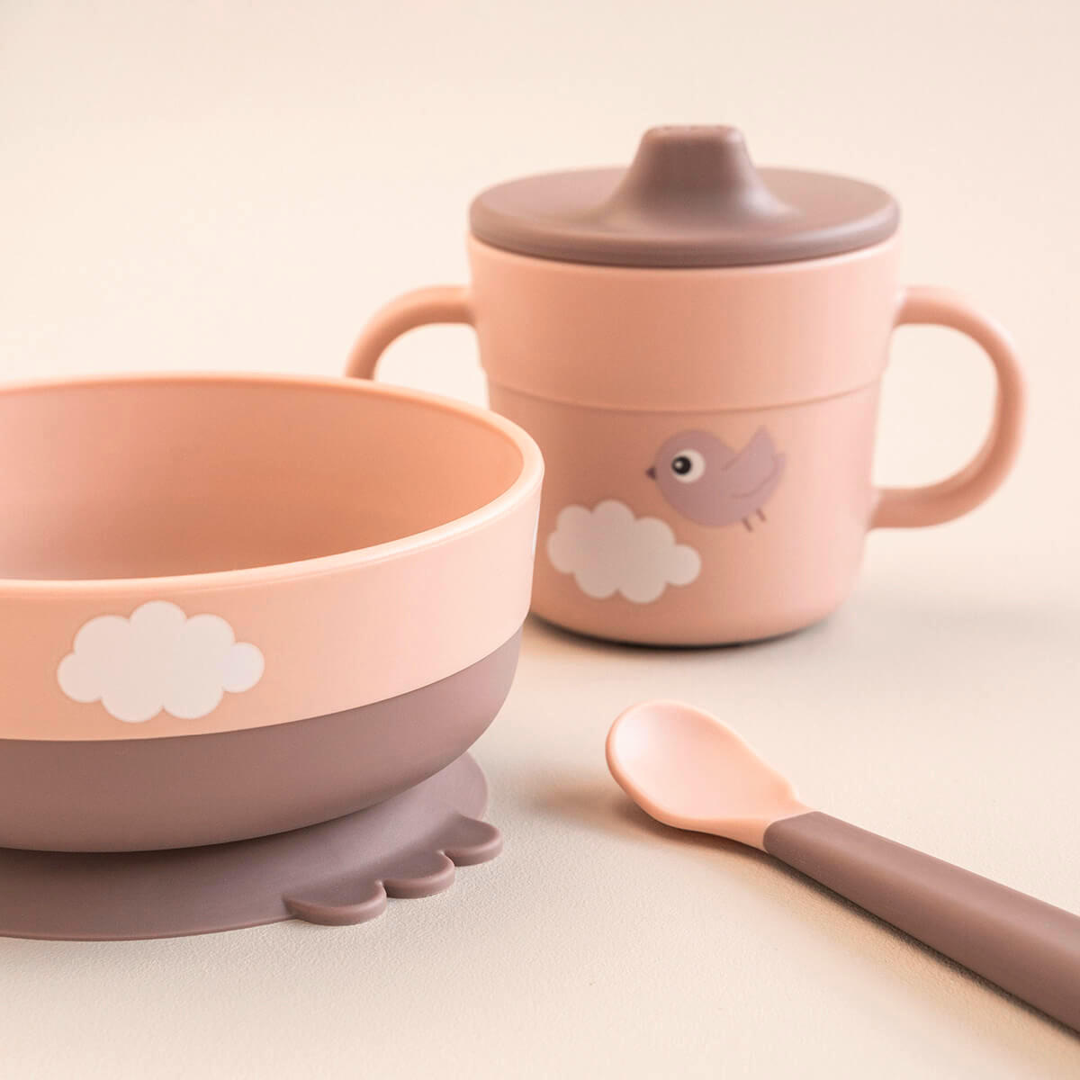 KINDERGESCHIRRSET 3-teilig  - Hellrosa, Basics, Kunststoff (26/14,50/10,50cm) - done by deer