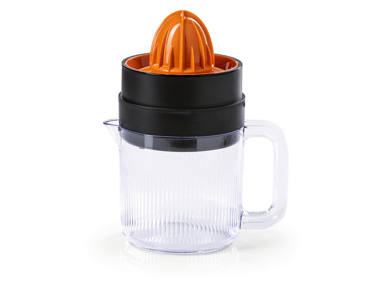 ZITRONENPRESSE GOURMETmaxx  - Schwarz/Orange, Basics, Kunststoff (20,6/14,1/24,9cm) - GOURMETMAXX