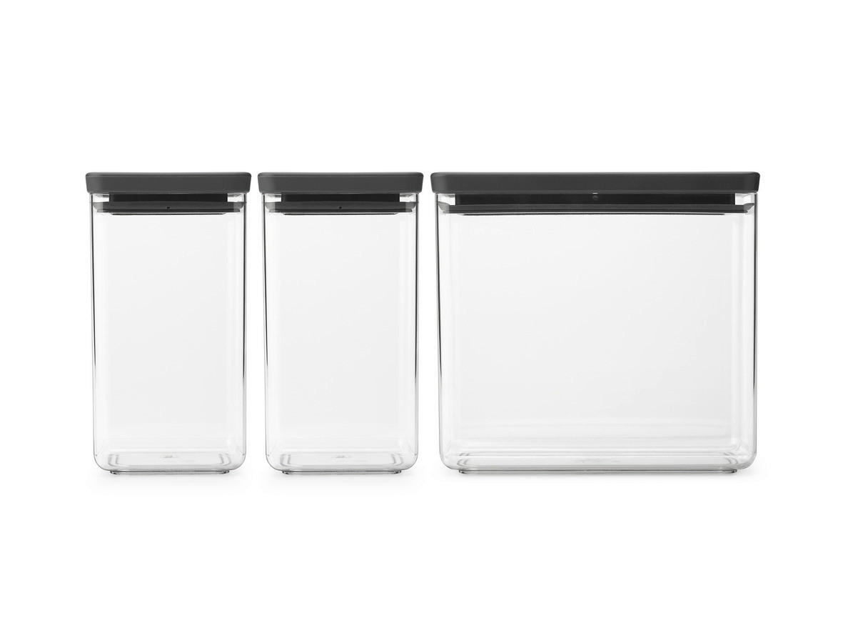 SET POSOD ZA SHRANJEVANJE  Tasty+  44,1/20,1/11,2 cm           - temno siva/prosojno, Basics, umetna masa (44,1/20,1/11,2cm) - Brabantia