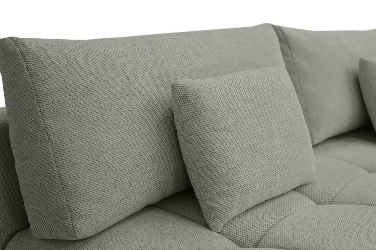 BOXSPRINGSOFA in Chenille Greige  - Greige/Schwarz, MODERN, Kunststoff/Textil (210/72/105cm) - Cantus