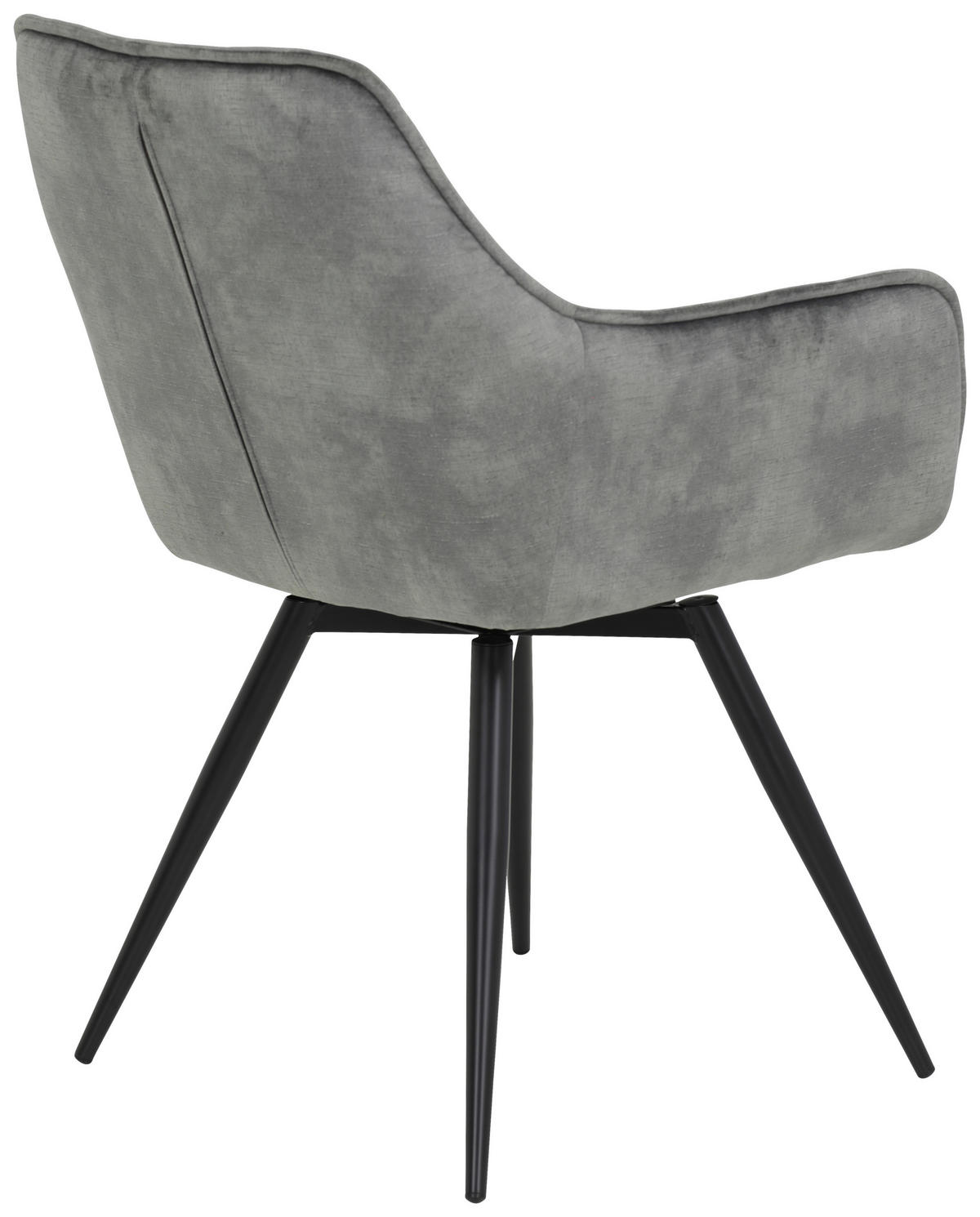 ARMLEHNSTUHL-SET 2 Stück  in Stahl Samt  - Schwarz/Grau, MODERN, Textil/Metall (56/82/63cm) - MID.YOU
