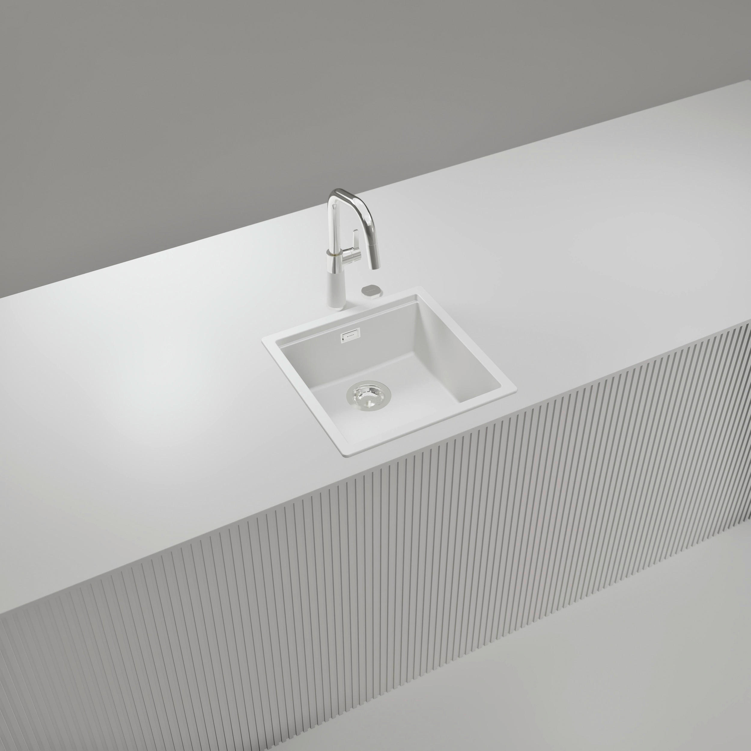 SPÜLE KIRN100ADAY  - Weiß, Basics, Stein (45,6/28,9/45,6cm) - Schock