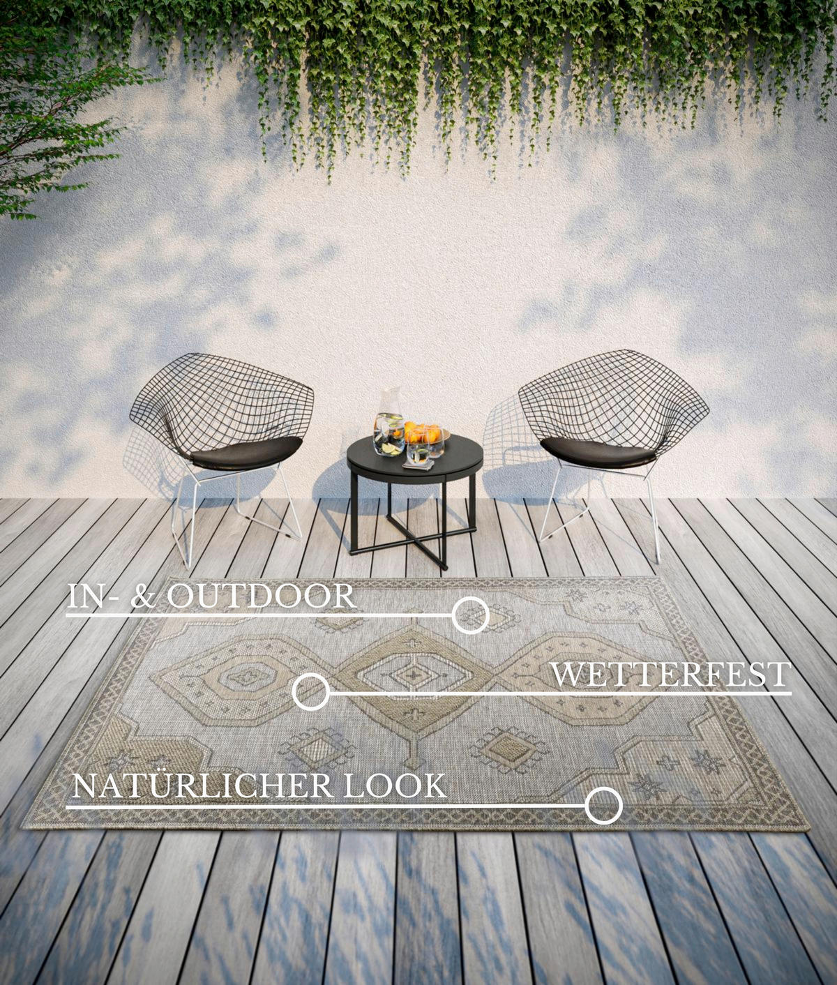 OUTDOORTEPPICH 190/290 cm Kollektion 1836 Hellbraun  - Hellbraun, Design, Kunststoff (190/290cm) - Villeroy & Boch