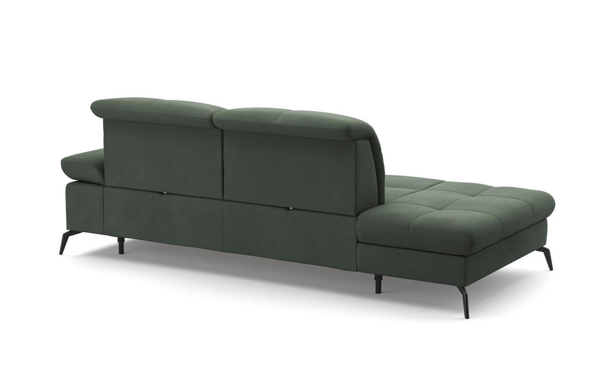 RÉCAMIERE Grün Flachgewebe  - Schwarz/Grün, KONVENTIONELL, Textil/Metall (231/90/122cm) - Sit & More