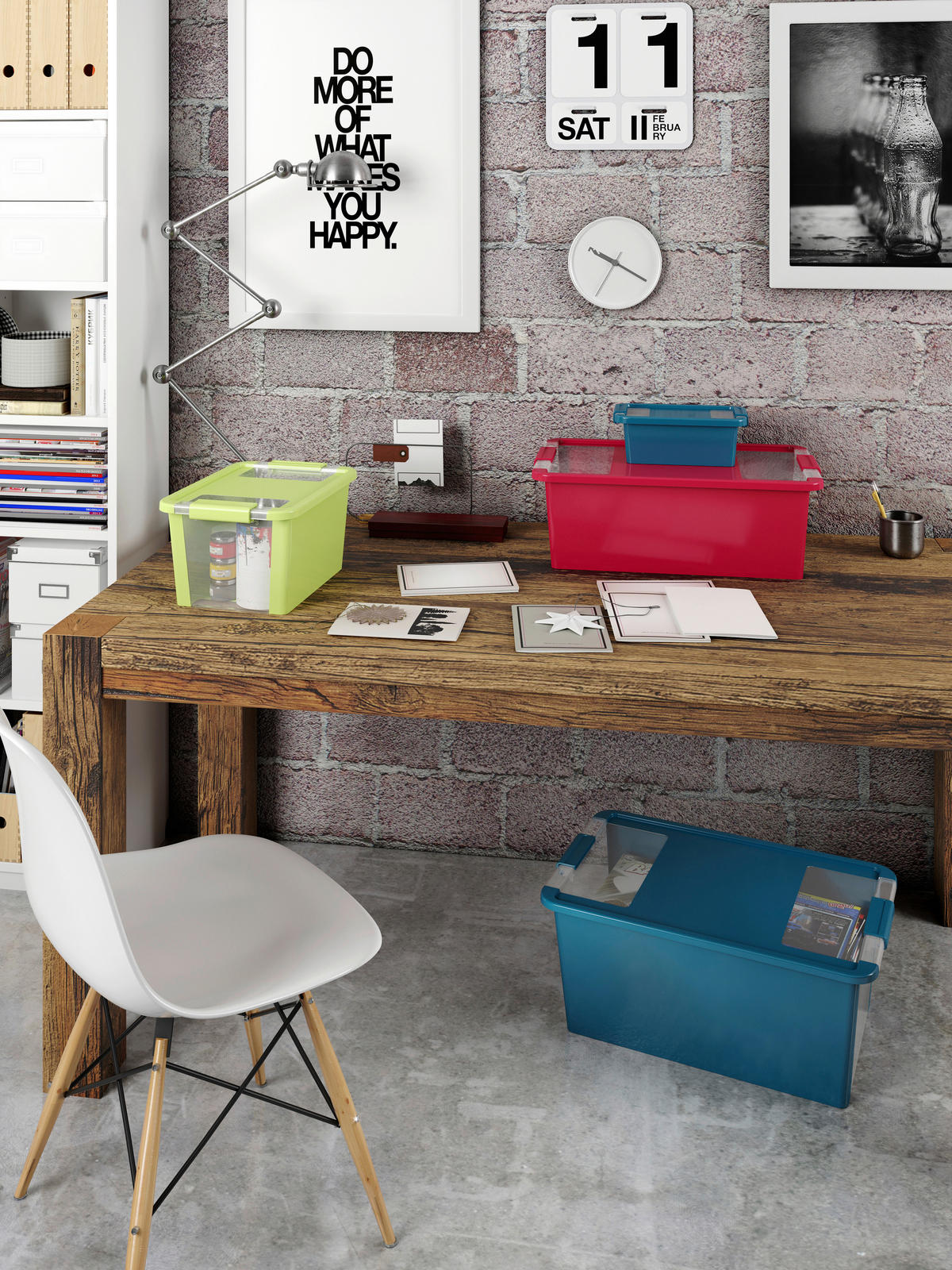 AUFBEWAHRUNGSBOX 35/28/55 cm     - Türkis, KONVENTIONELL, Kunststoff (35/28/55cm)